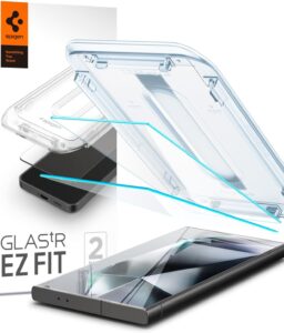 Spigen GlasTR EZ FIT Tempered Glass Screen Protector for Galaxy S24 Ultra | 9H Hardness Tempered Glass, Easy Installation Kit, Case-Friendly, Crystal Clear, Touch Responsive, Oleophobic Coating
