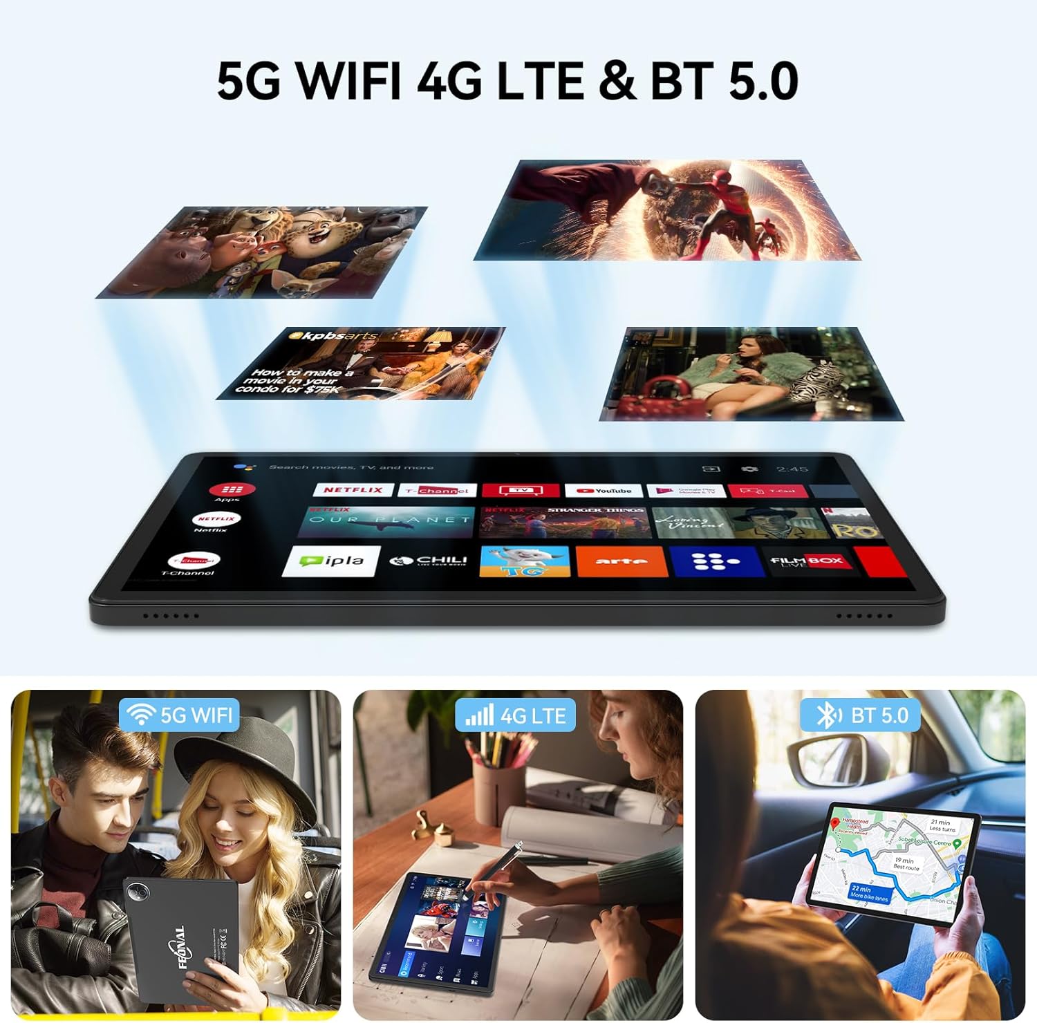 Tablet 11 inch Android 16 Tablet 2026 Latest Update Octa-Core 128GB+20GB | 4G LTE Tablets, 5G WiFi+Cellular, T-Mobile SIM Card Support, 13+8MP Dual Camera Support, 1TB Expansion HD Touchscreen Tableta - Image 7