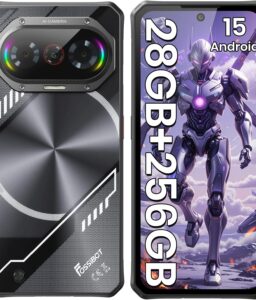 FOSSIBOT 2026 F114 Rugged Phone Unlocked, 28GB RAM 256GB+2TB ROM, 50MP AI Camera,6.67" 120Hz HD+ Display,Android 15 CellPhones, IP68/IP69K Waterproof Phone, NFC,Outdoor Gaming Smartphone,Black